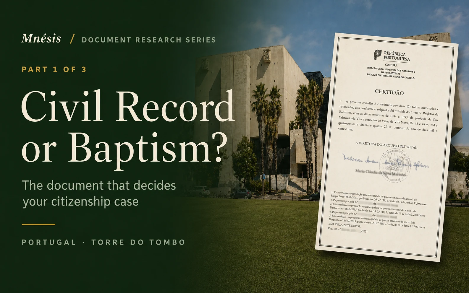 Civil record or baptism certificate