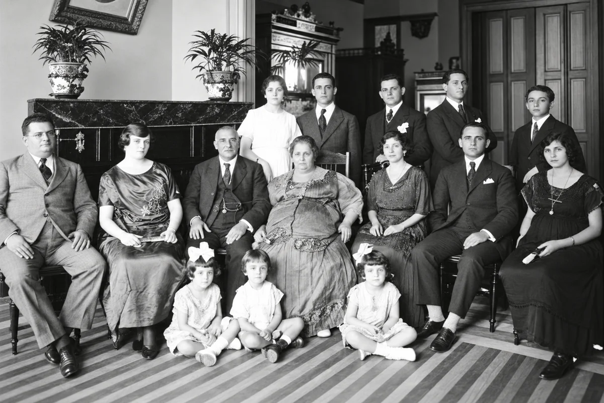 Retrato de grupo da família Roffé, do acervo da família.